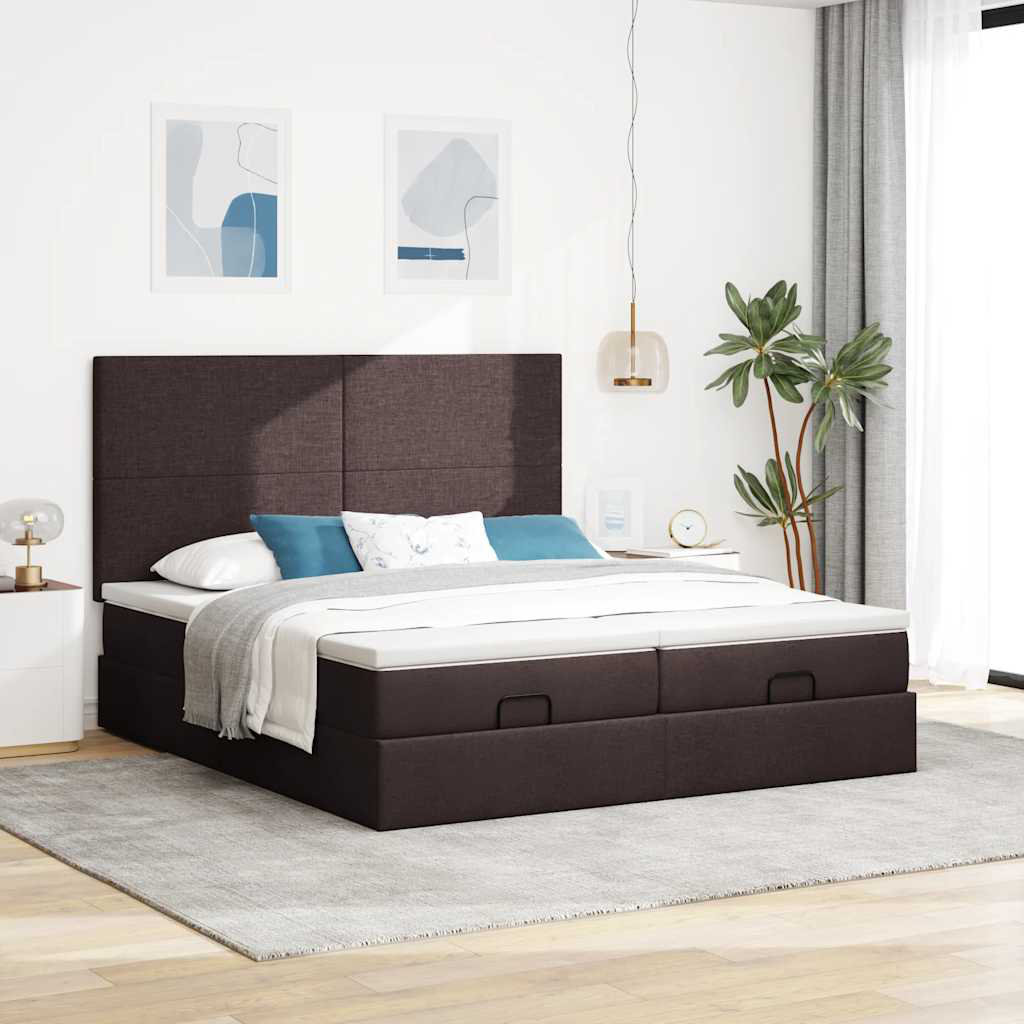 Vidaxl Ottoman-Bett Mit Matratzen Dunkelgrün 180X200 Cm Samt