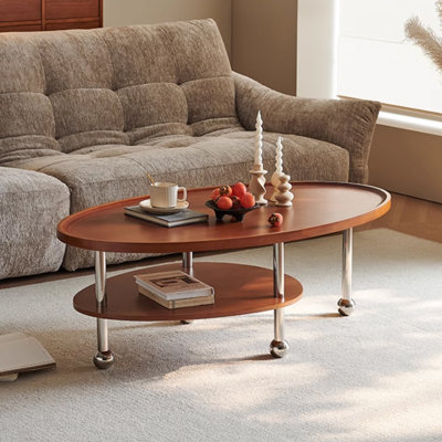 Solid wood coffee table with retro design