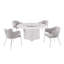 Ensemble de salle à manger en marbre blanc avec chaises Lazy Susan et Boucle-2098084982-2098084978