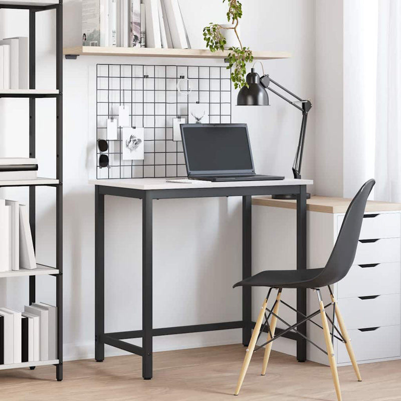 Metal Base Writing Desk, White