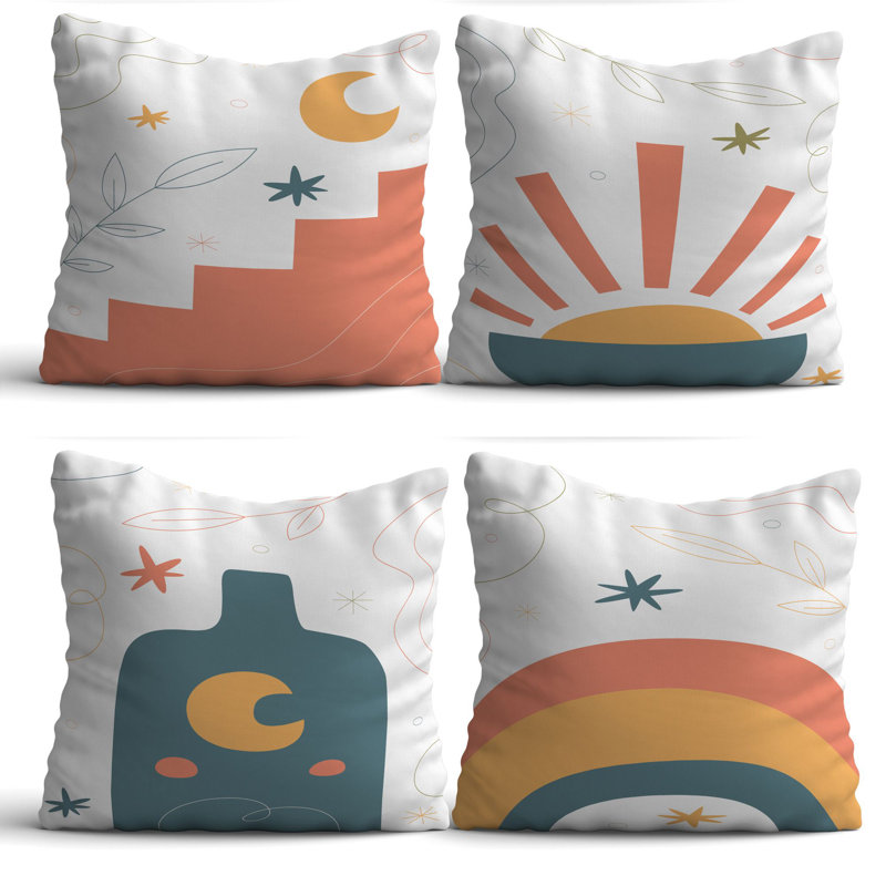 4 Pieces Washable & Ironable Cushion Cover Set