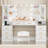 Adriel 59.1" Large Vanity Desk Table With Mirror & Lights, Power Outlet And 8 Drawers 2 Cabinets