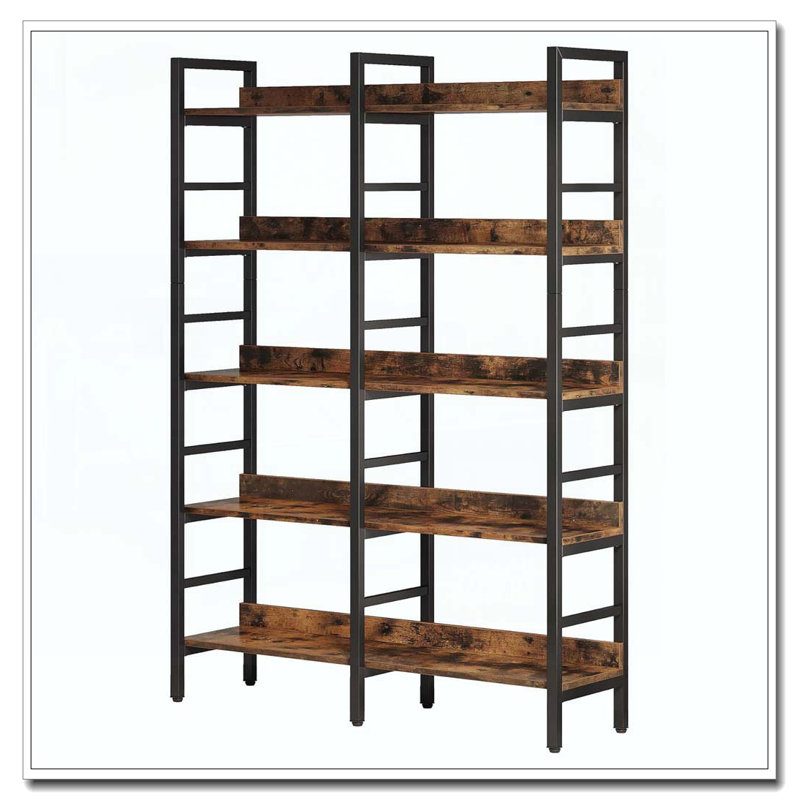 70.86” Tall 5-Tier  Industrial Bookshelf