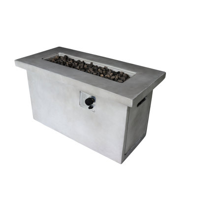 24'' H Concrete Propane/Natural Gas Fire Table, , 50000 , Gray Modern Decoration Outdoor Pit H, Options, Theme