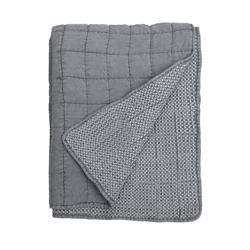Bungert Polyester Solid Colour Bedspread, Grey