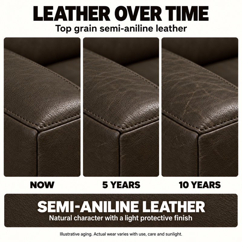 Galaxy Heirloom Quality Ottoman in Buttery Soft 100% Top Grain Leather, Made to Order, Napa Fudge