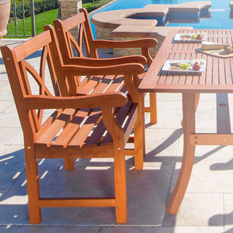 Chaise de patio en eucalyptus Geib