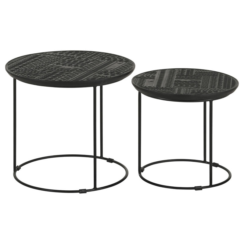 Matte Black 2-Piece Nesting Table