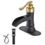Robinet pour salle de bain à poignée simple à arc simple avec drain en bronze huilé Waterfall-87342363