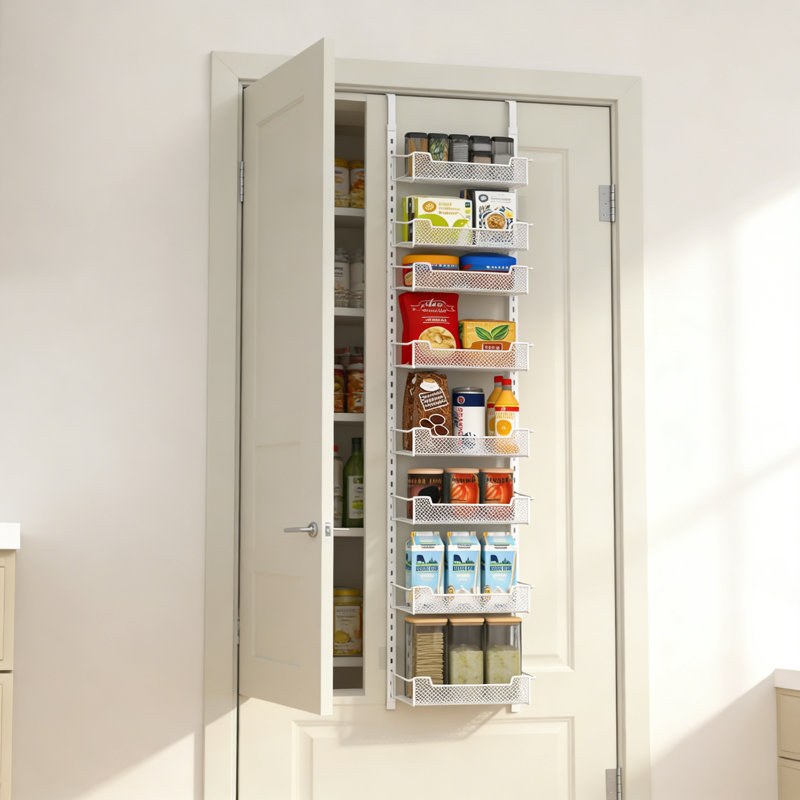 Over-the-Door Spice Rack, White