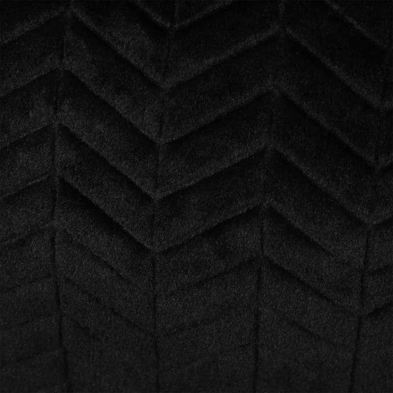 Negar 5 Foot Rounded Short Faux Fur Bean Bag, Black Faux Fur