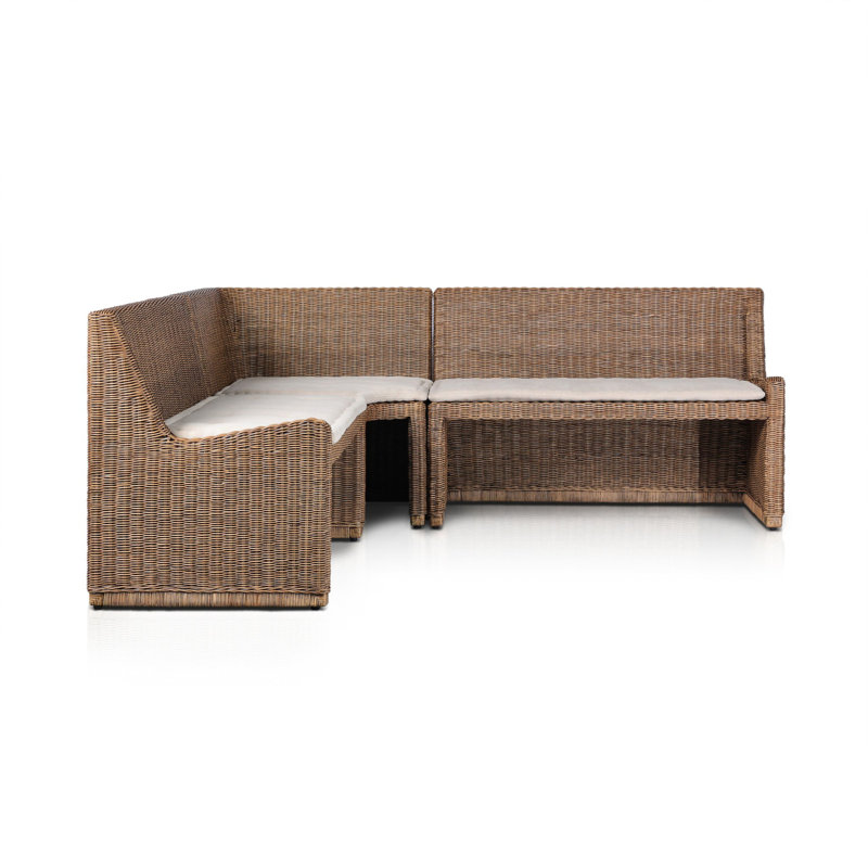 Senna L-Shape Dining Banquette, Right Hand Facing, 32.5" H x 83.25" W x 83.25" D