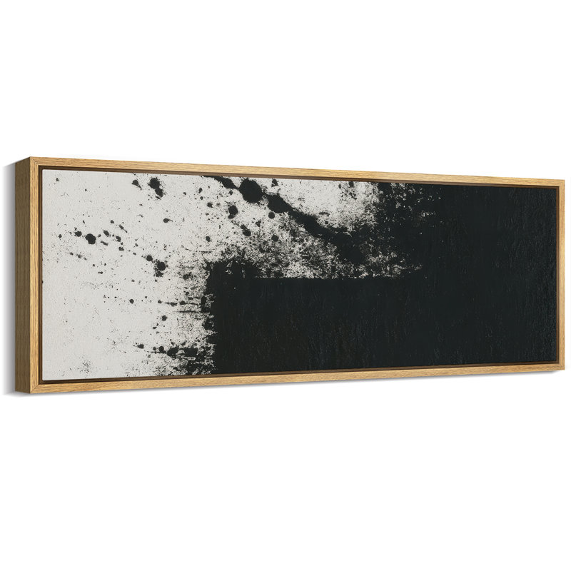 Toile abstraite encadrée, reproduction minimaliste neutre pour décoration murale moderne, H 20 po x l 60 po, Naturel