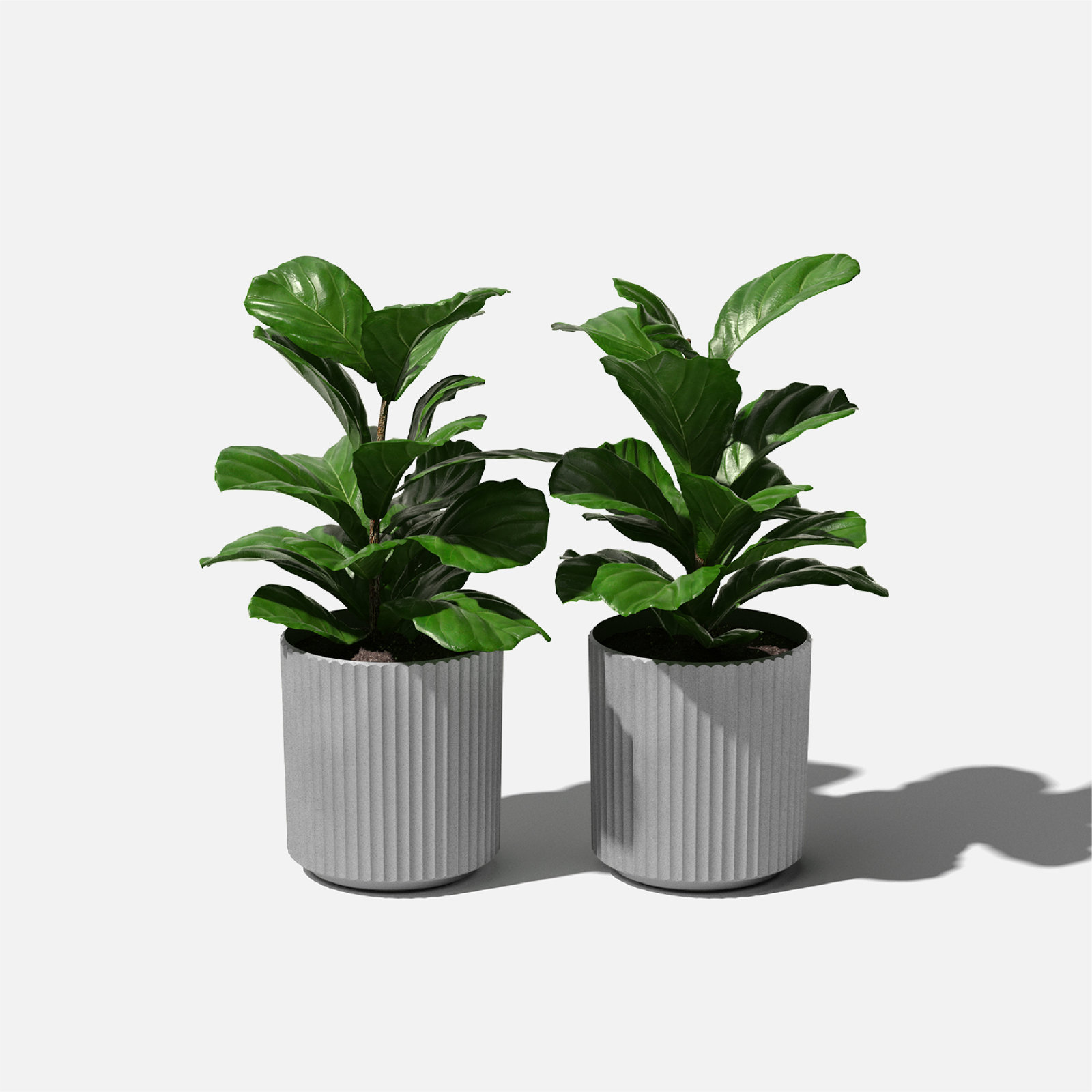 Demi Series 19" Pot Planter, 2, Gray, 11.5" H x 10.5" W x 10.5" D