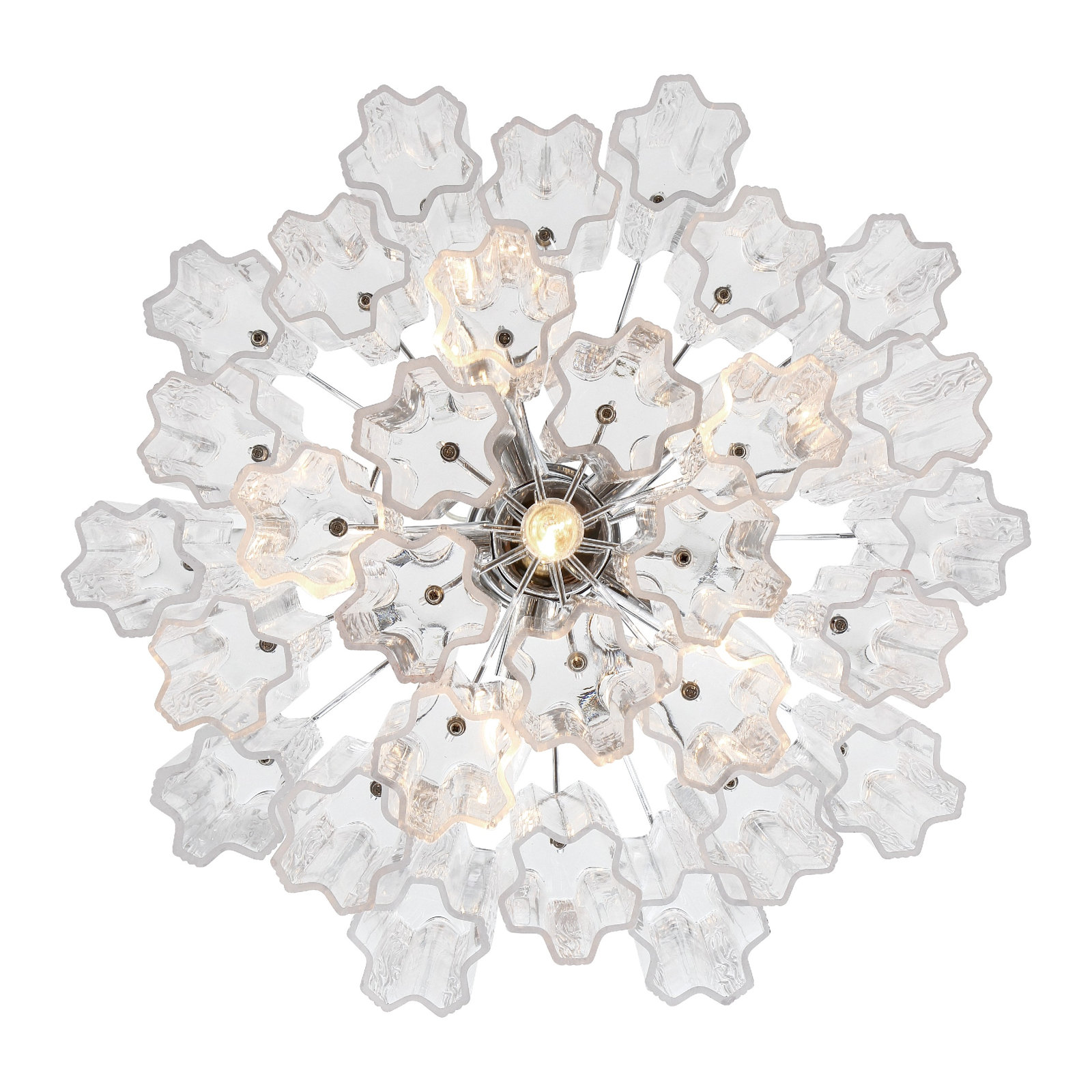 Arras 9-Light Chandelier,  Clear, Polished Chrome, 14" H x 19.75" W x 19.75" D