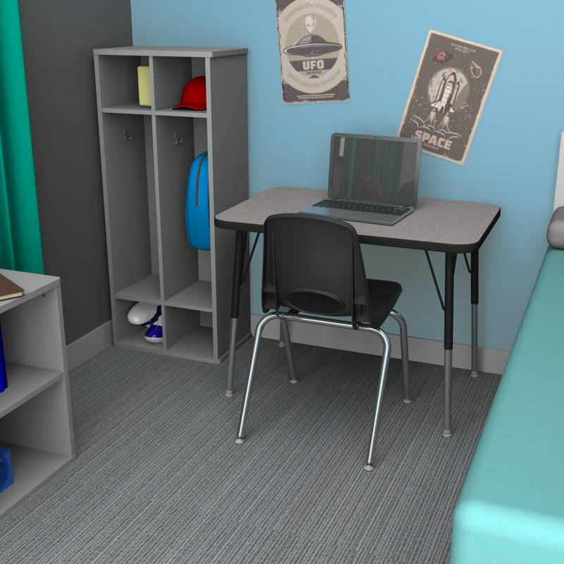 Black Molded Plastic Classroom Stack Chair with Chrome Legs