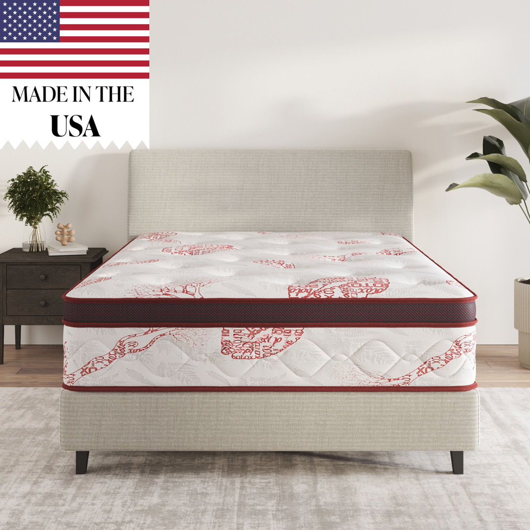  13" Medium-Firm Hybrid Mattress, Edge to Edge Pocket Coil, Bed in A Box,Ottopedic Alwyn Home Mattress 