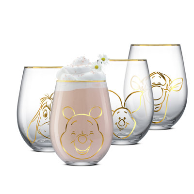 Pooh Spirits Hero Faces Gold Outline, set of 4 (19oz)