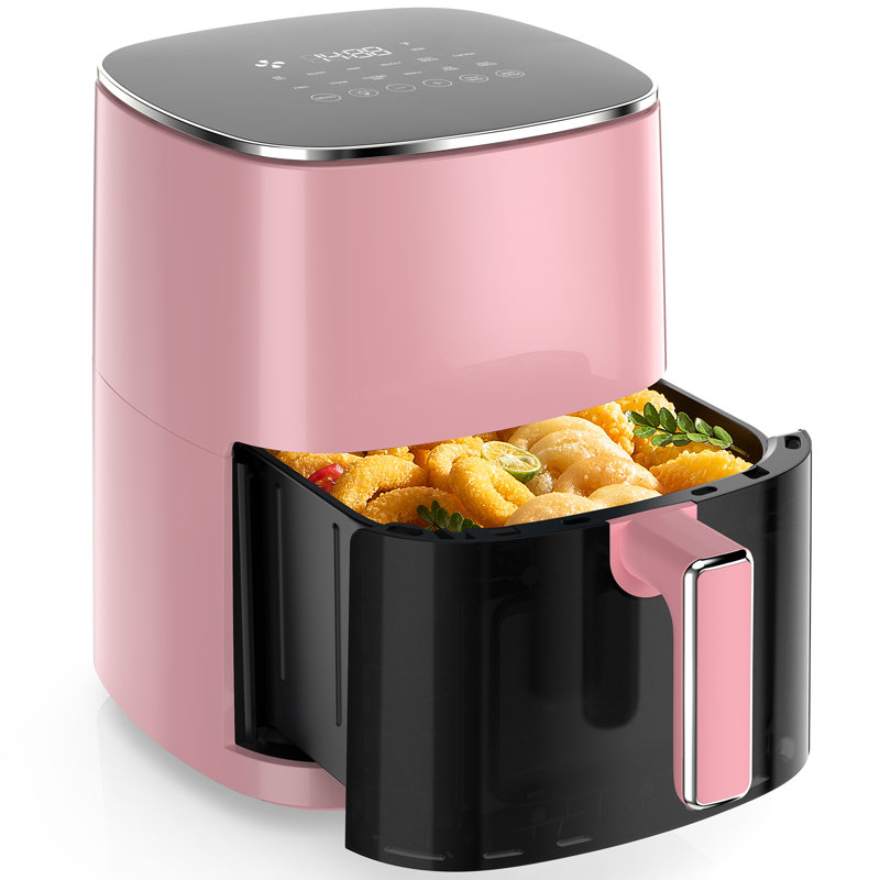 12-in-1 6.34 Quart Compact Air Fryer with Air Fry, Roast, Reheat, and Dehydrate Functions, Pink