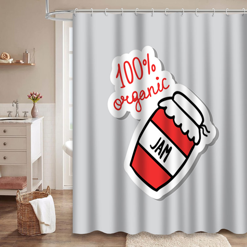 Rideau de douche avec 12 crochets Jam Doodle, L 72 po x l 84 po