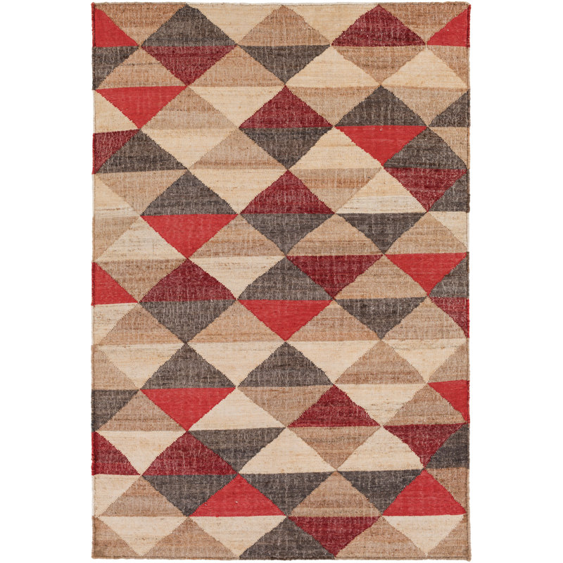 Tapis de zone multicolore à tissage plat handwoven Vasta, Rectangle 5 pi x 7 pi 6 po