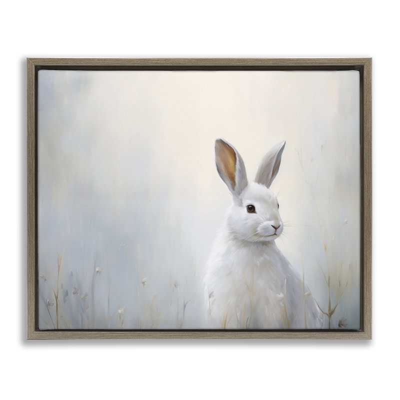 Art mural sur toile Serene Rabbit Floater, design par Arlington Prints, Cadre flottant orme Montalcino, H 25 po x l 31 po