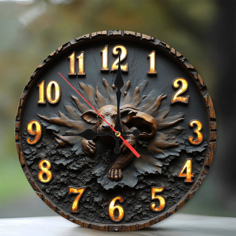 Horloge murale animal unique en résine