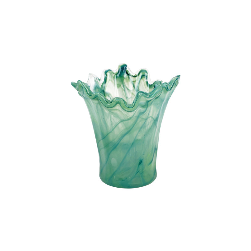 Onda Handmade Glass Table Vase, Green