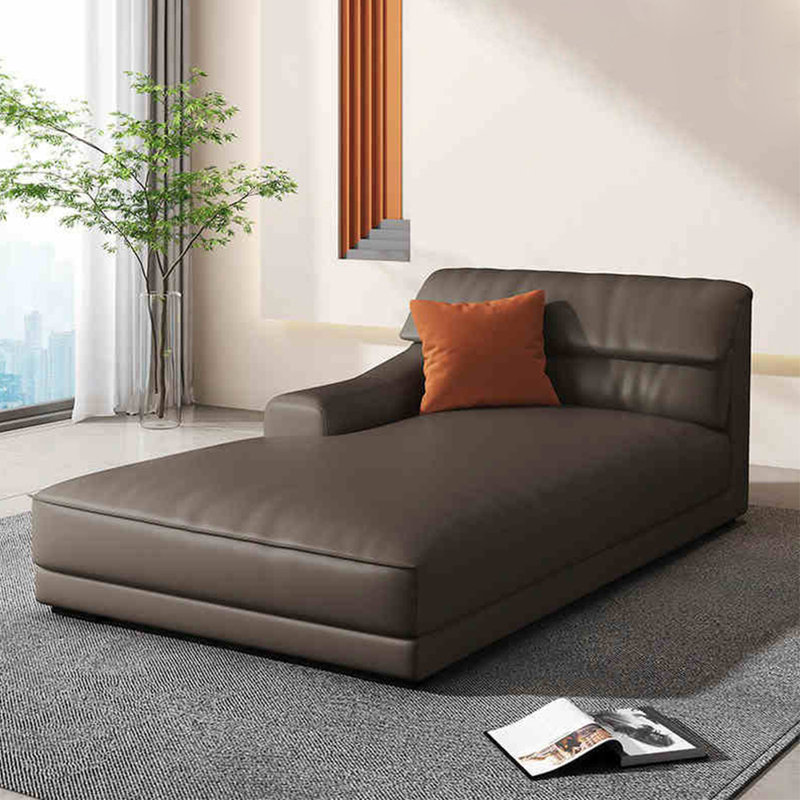 Méridienne simple Fashion Home, Émulsion, Accoudoir à droite (vu de face), Brun foncé