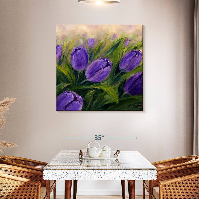 Harnek Dark Purple Tulips, 39'' H x 39'' W