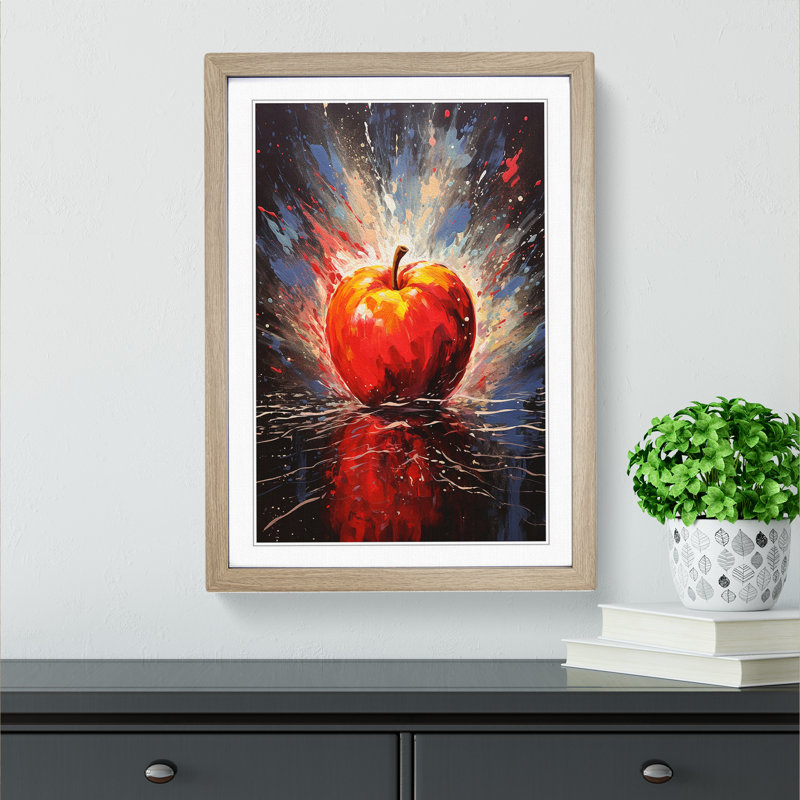 Single Picture Frame Print on Wood, Oak Framed, 34cm H x 25cm W