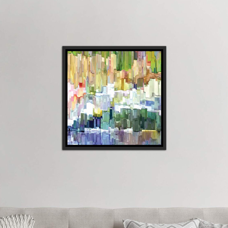«Glacier Bay III» par James Burghardt - reproduction, H 37 po x l 37 po x P 1,5 po, Toile avec cadre noir