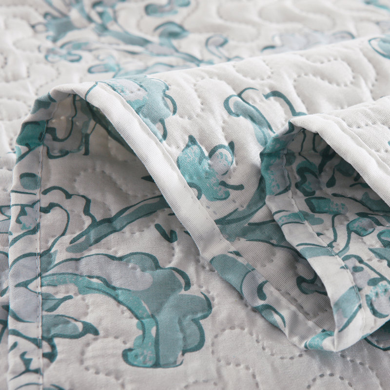 Ensemble de courtepointe réversible en microfibre QSM04210203 Bohemian, Courtepointe pour très grand lit et 2 taies d'ore