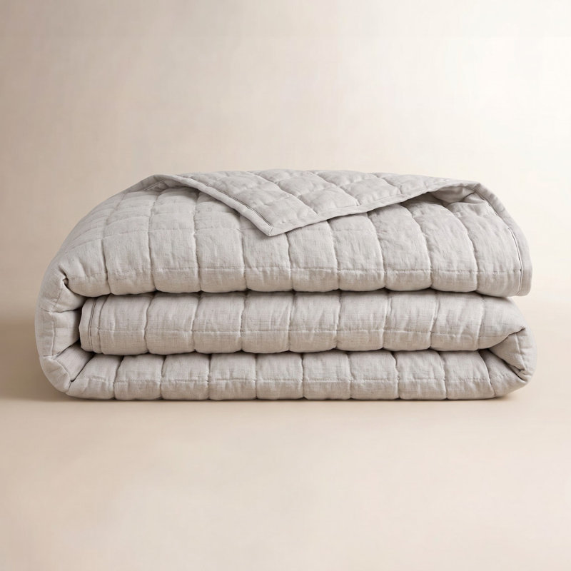 Lush Linen Puff, Full/Queen Quilt, Natural