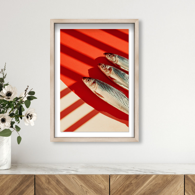 Coast Catch Print by Oliver Gal, 37.5"H x 25.5"W, Natural Oak Shadowbox