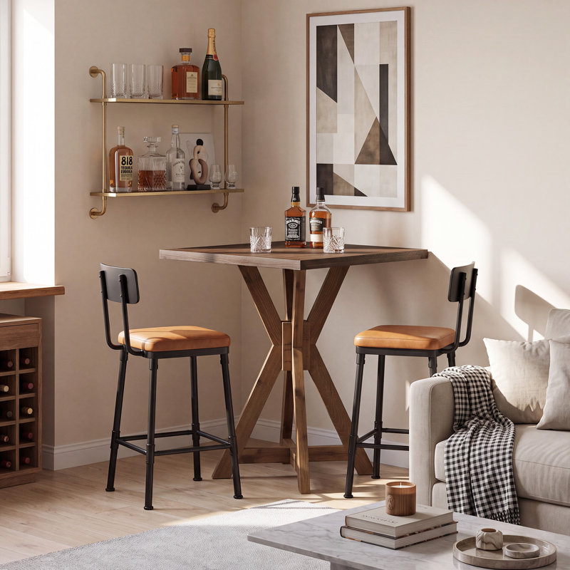 80.01 cm Solid Wood Home Bar Cabinet