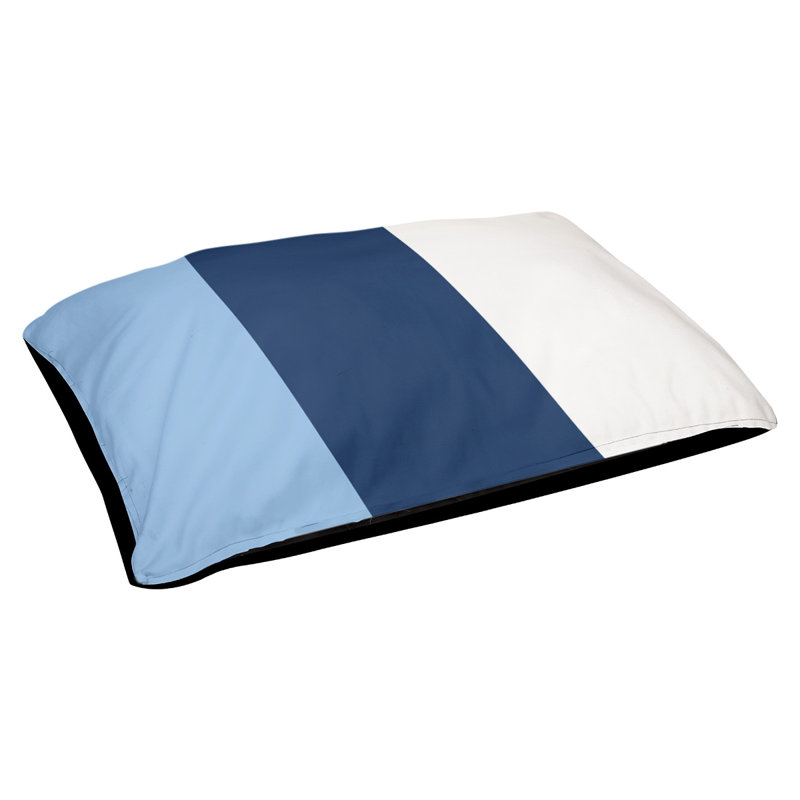 Coussin rectangulaire designer Tampa Bay, Moyen (L 30 po x l 40 po), Bleu clair / bleu marine / blanc