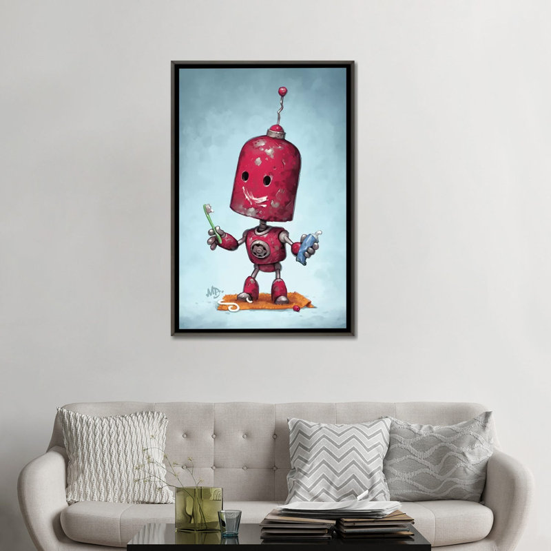 « Brave face » par Matt Dixon-impression, H 48 po x l 32 po x P 1,5 po, Toile encadrée de bois rustique foncé, Pas de tapis