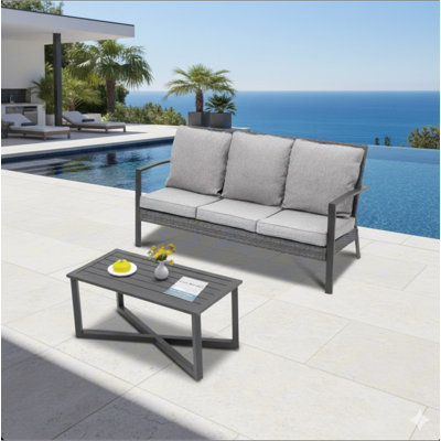 2-Piece Wicker Patio Conversation Set