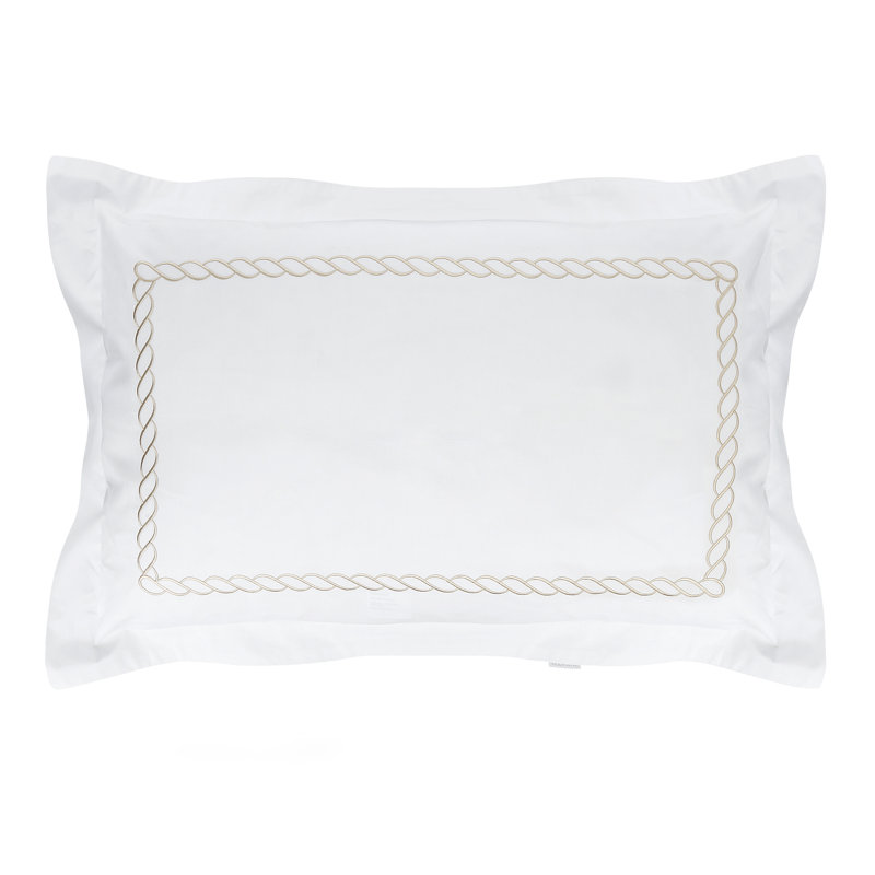 100% Cotton, White/Gold