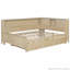Lit de jour en bois avec tablettes de rangement et lit gigogne
