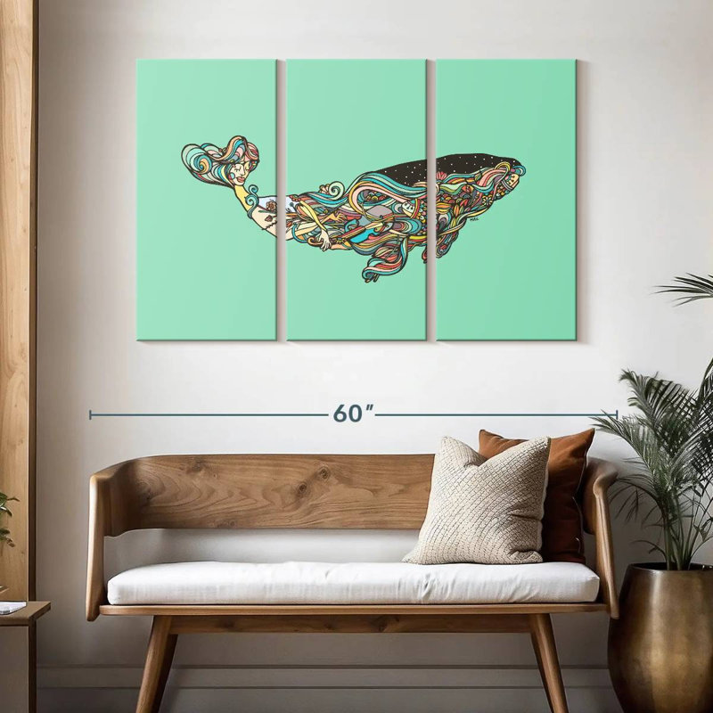 Brampt Vibrant Whale, 32" H x 50" W