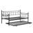 Daybed With Trundle In Black - Modern Design For Space Efficiency, Metal Frame Durability, Quiet And Peaceful Resting Place, Easy Assembly Kit, No Box Spring Needed, Holds 250/350 Lbs Construction