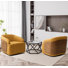 Fauteuil demi-tonneau rotatif en simili cuir Andretta