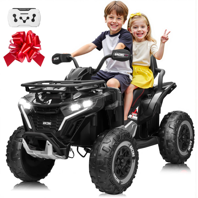 Grand quad 24V pour enfants - 2 places 4 roues motrices, moteur puissant de 800 W, télécommande pour les enfants de 3 à 8 ans