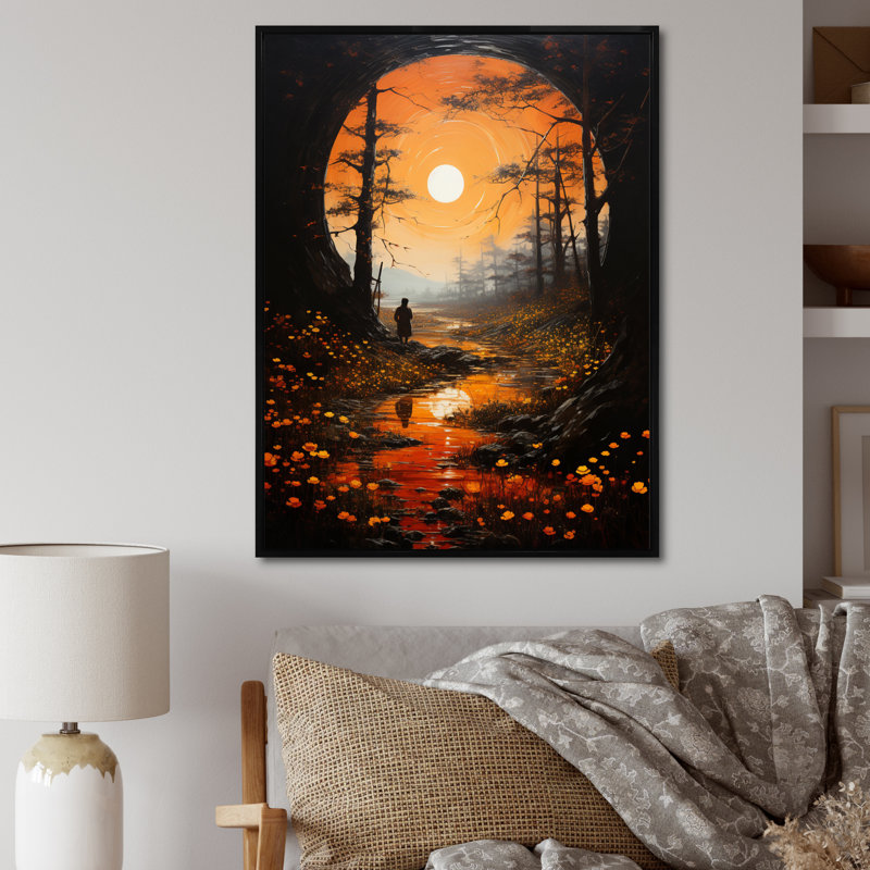 Impression sur toile encadrée, "Zeuminra", H 44 po x l 34 po x P 1,5 po, Cadre flottant noir