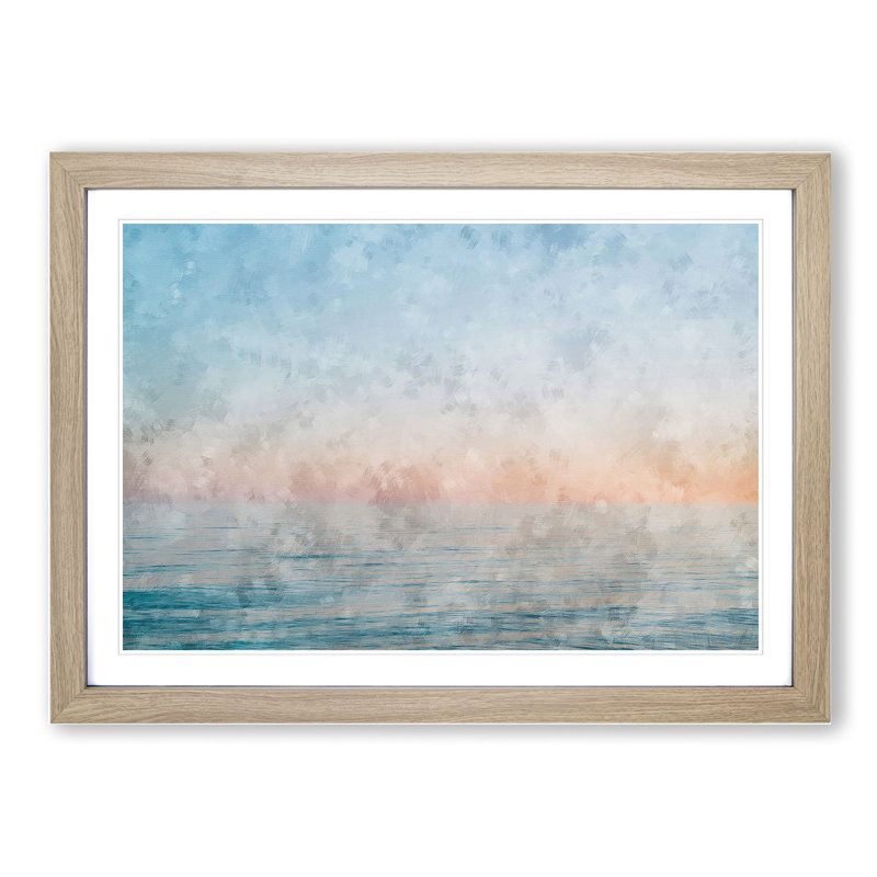 Ferring Beach - Picture Frame Painting, 36cm H x 48cm W x 2cm D, Oak Framed