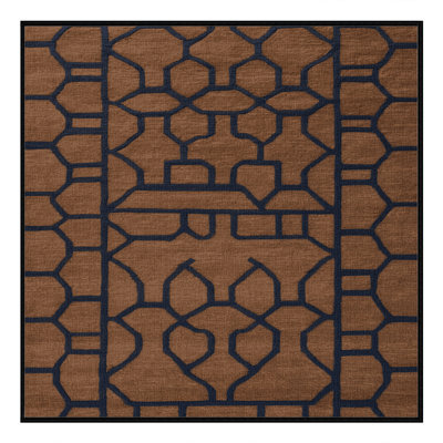 Machine Washable Trellis Brown Area Rug