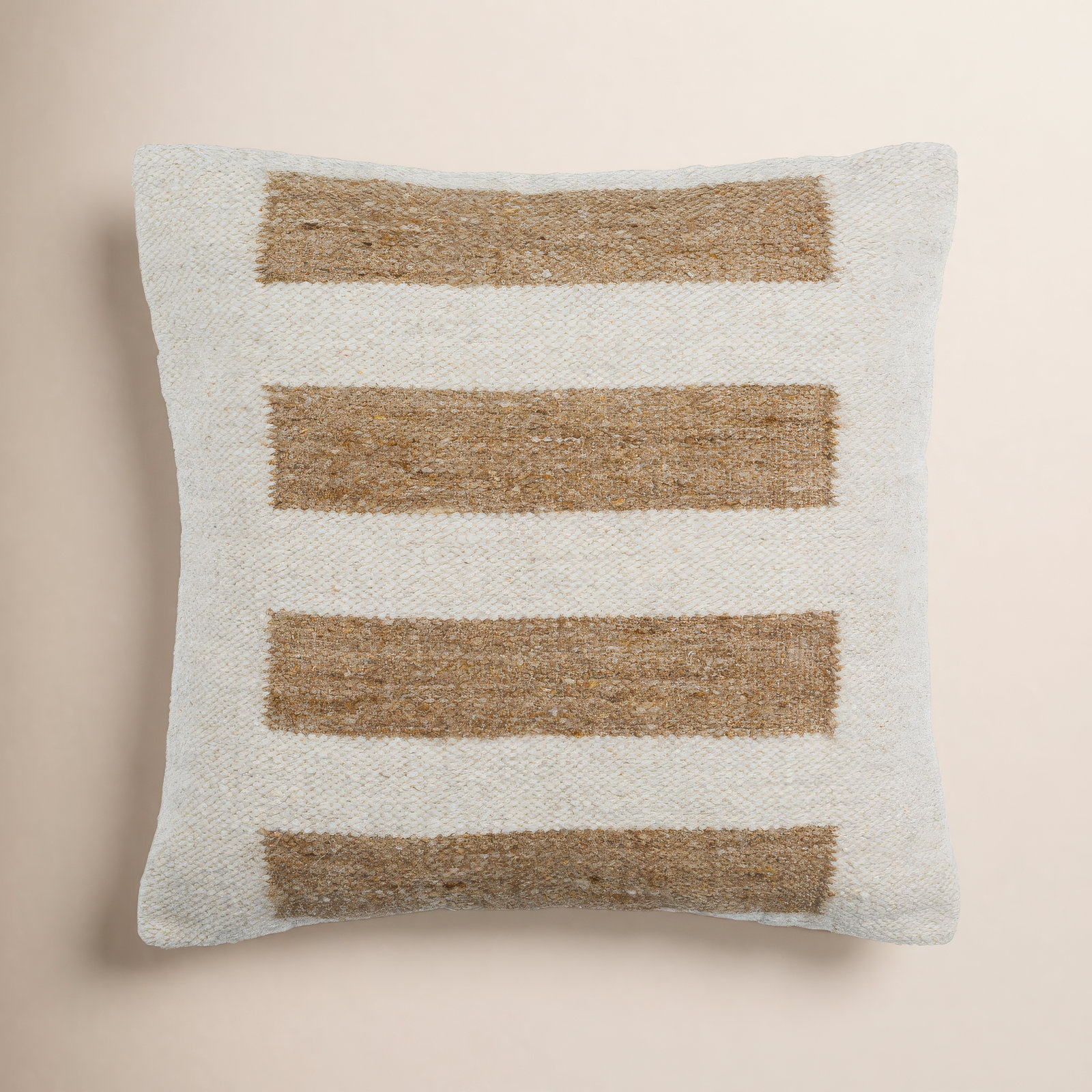 Osmund Geometric Throw Pillow, Brown, 22" x 22", Down