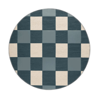 Checkered Green Indoor and Outdoor Area Rug